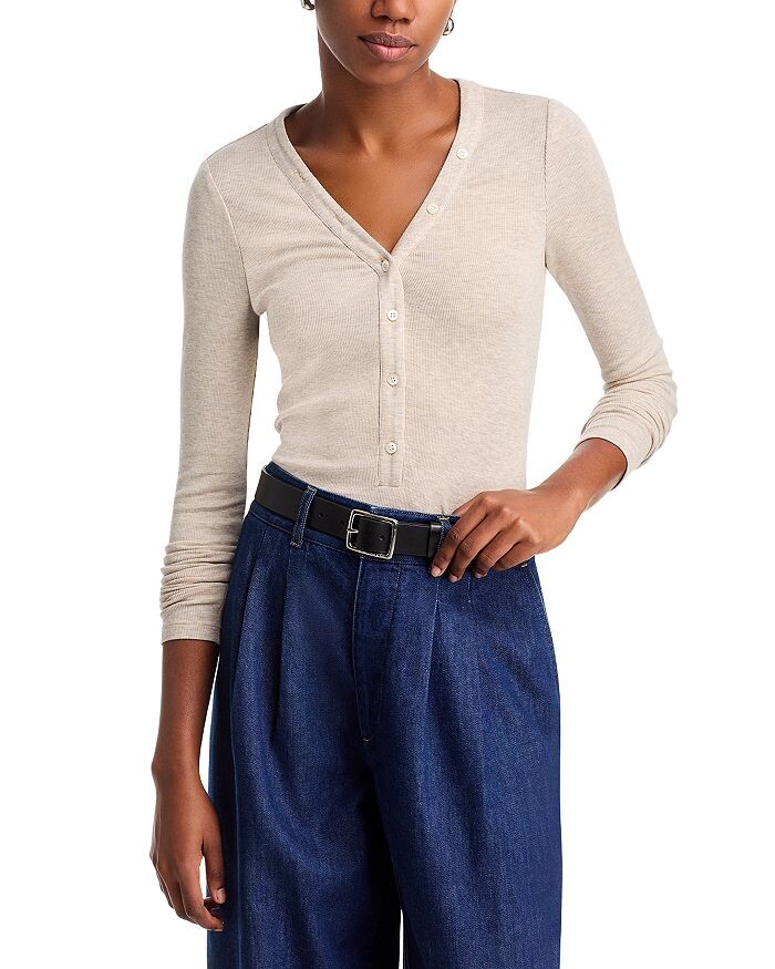 

Обтягивающий топ Henley FRAME, коричневый/бежевый