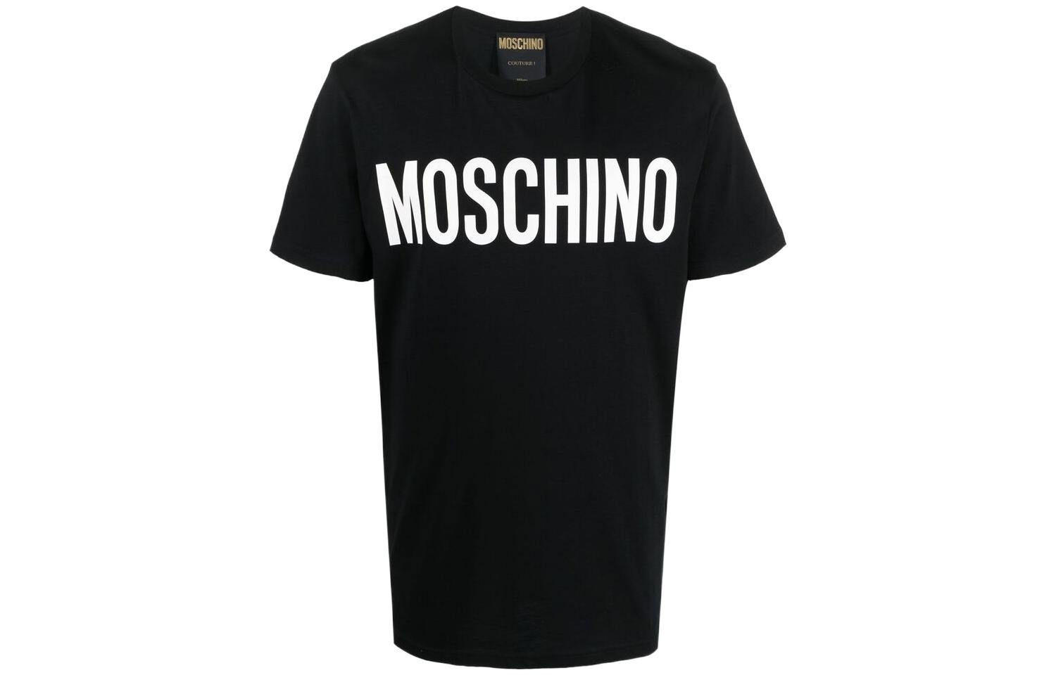 

Футболка из органического хлопка с логотипом MOSCHINO, черный