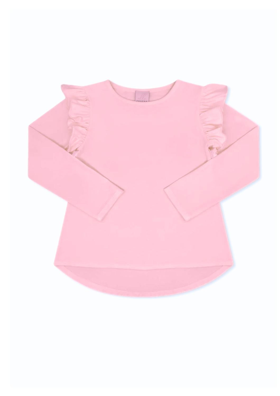 

Детская блузка Elizabeth с длинными рукавами и рюшами в розовом цвете Set Proper