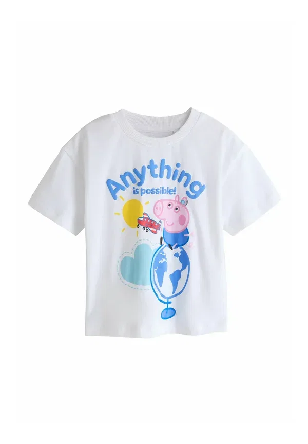 Футболка Regular fit Peppa Pig с коротким рукавом, принт, Next, белый