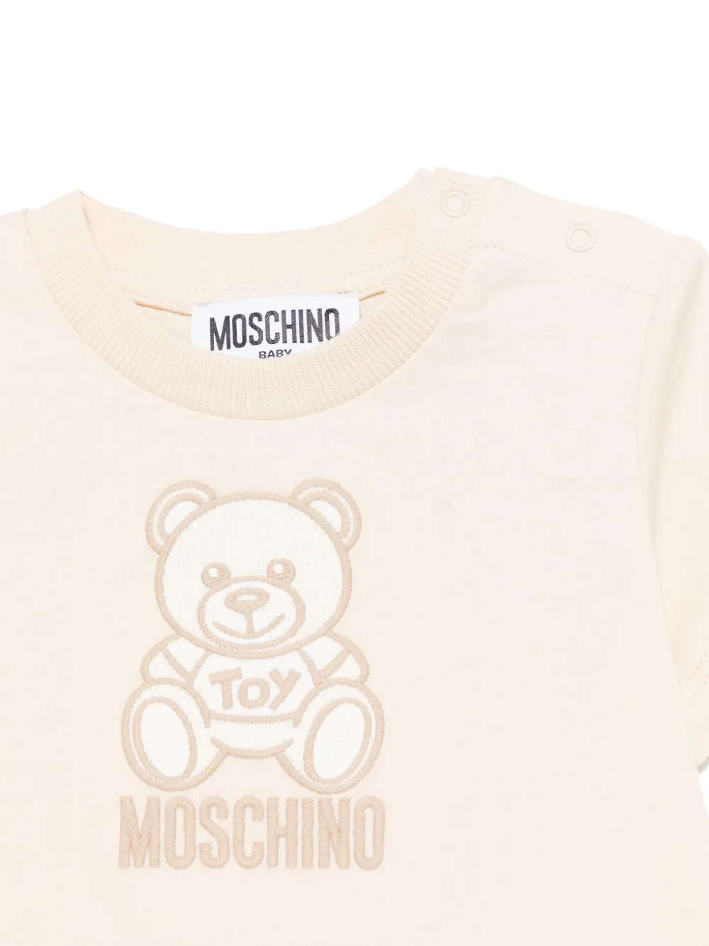 Футболка с узором Teddy Bear Moschino Kids, нейтральный — фото 3