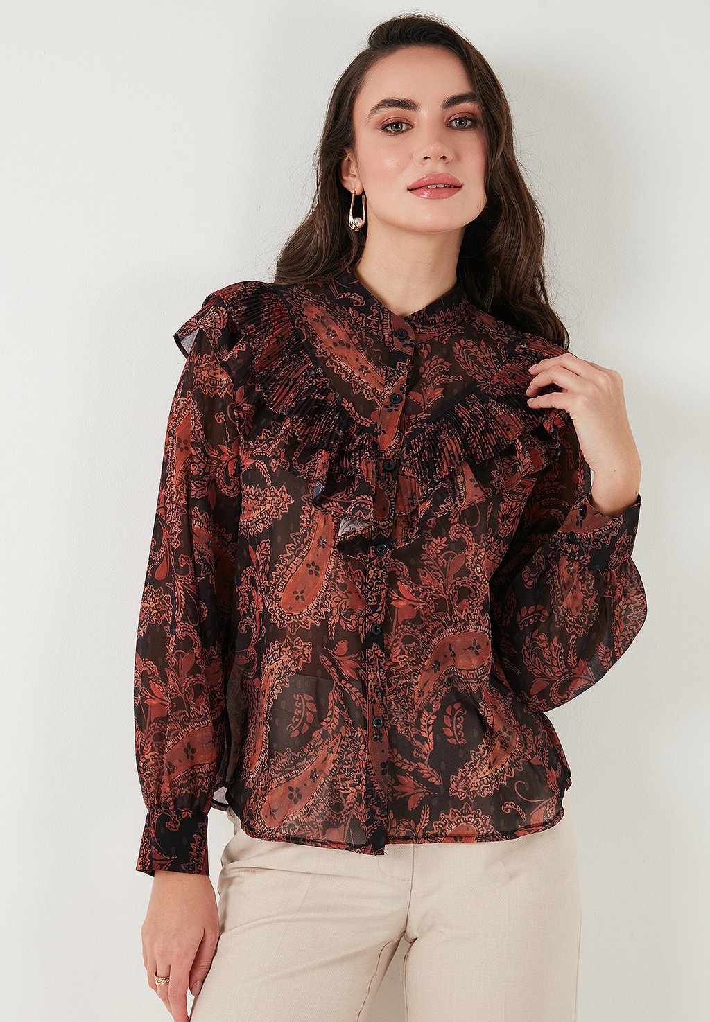 

Блузка на пуговицах REGULAR FIT LELA, горчично-желтый