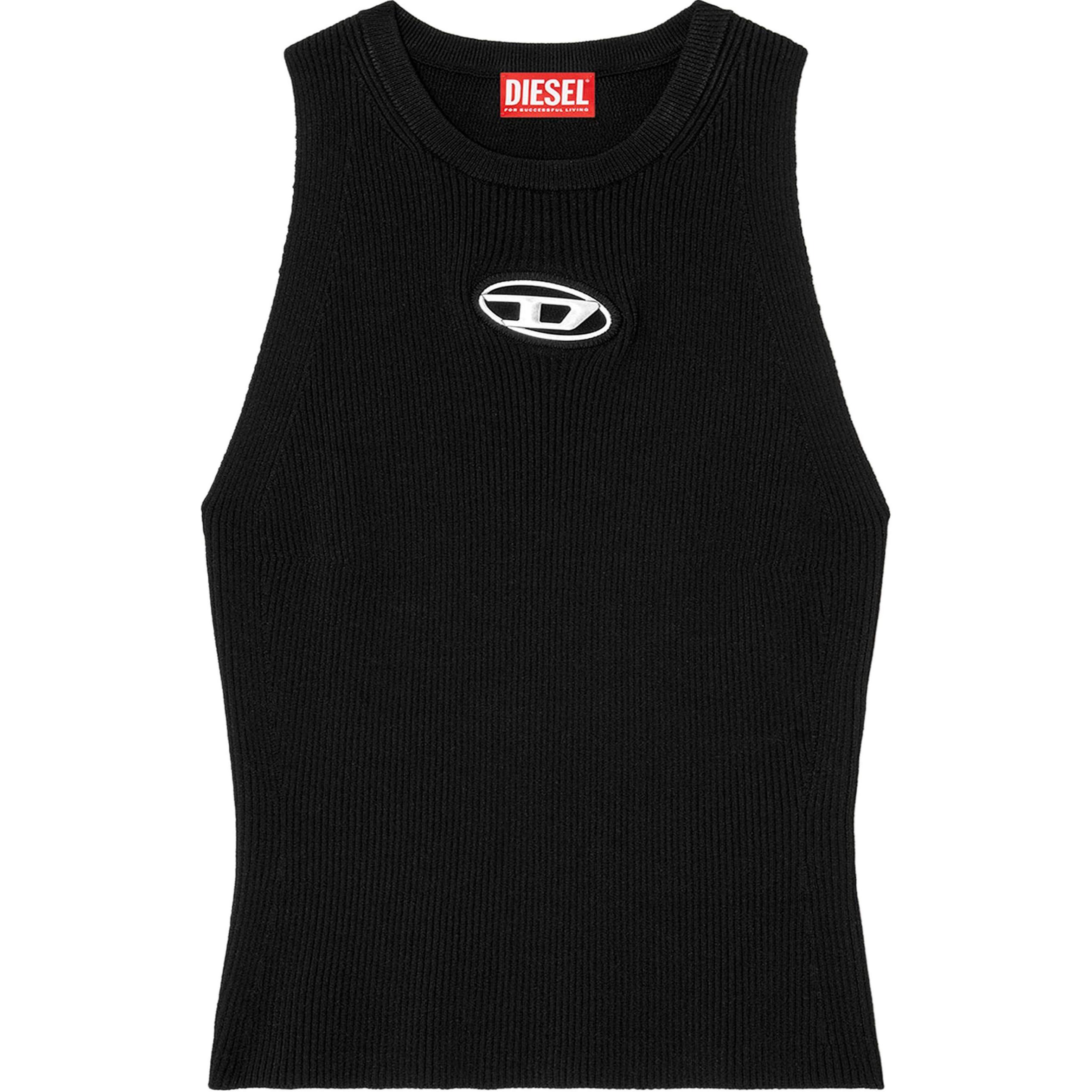 

Топ рифленый вязаный с логотипом Caddix DIESEL, черный