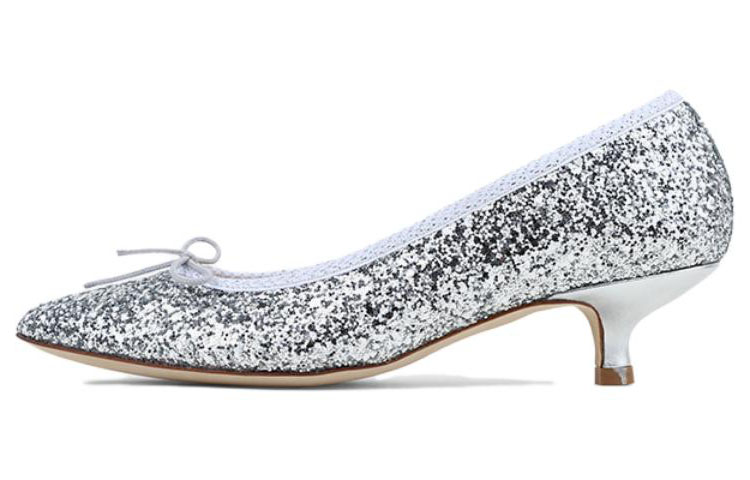 Туфли на тонком каблуке высотой 3 см, женские, серебристые Repetto, Silver