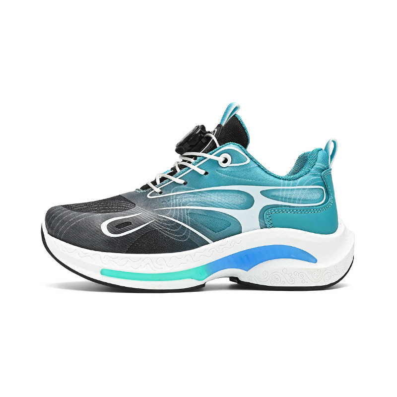 

Кроссовки для бега с низким верхом, устойчивые к истиранию, с амортизацией ударов и тихим ходом, детские Yi Jiabao, черный/зеленый