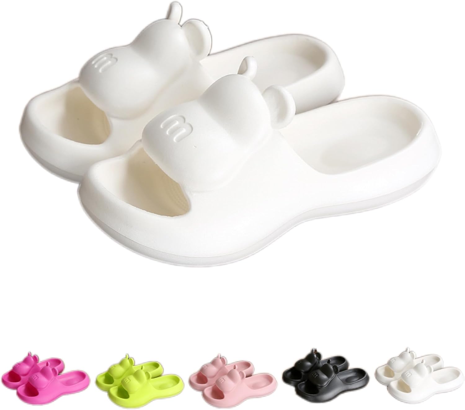 

Тапочки NTRUEML Bear для ванной, мягкие тапочки для женщин, летние домашние тапочки, модные милые для пары, мужские, белый