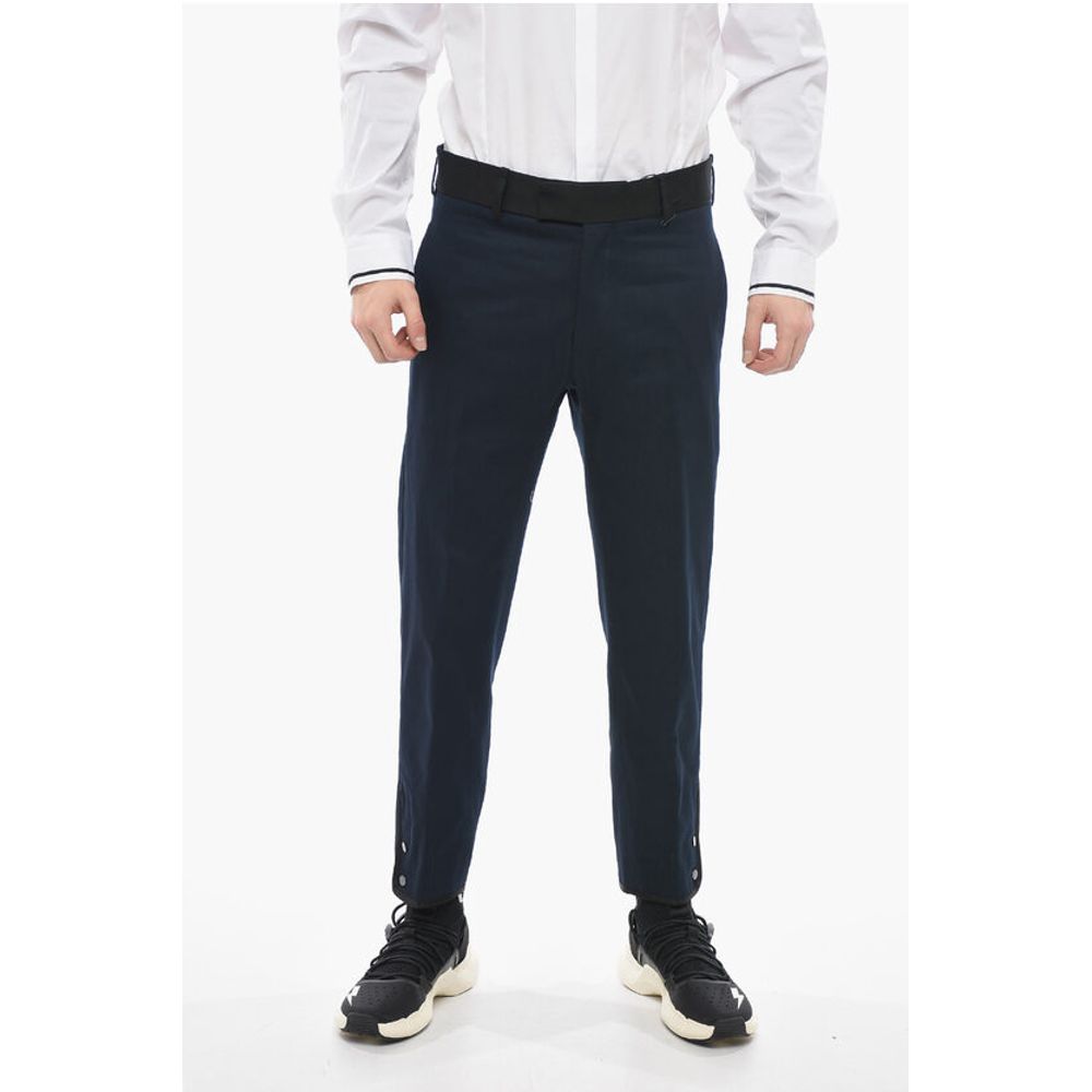 

Брюки TOM Slim Fit с контрастными краями и пуговицами на щиколотках Neil Barrett, Blue