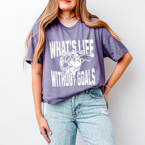 

Футболка What's life without goals с коротким рукавом Simply Sage Market, Purple