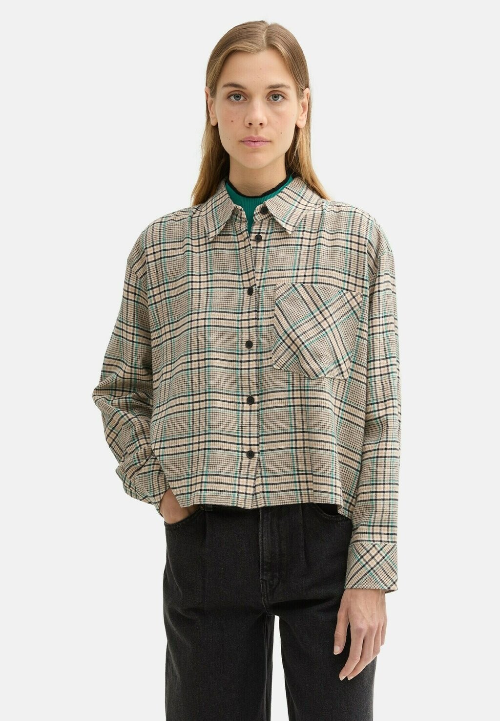

Блузка на пуговицах TOM TAILOR DENIM, бежевый
