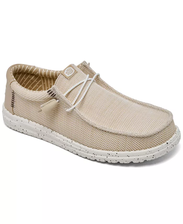 

Мужские мокасины Wally Stretch Slip-On для повседневной носки от Finish Line Hey Dude, слоновая кость/кремовый