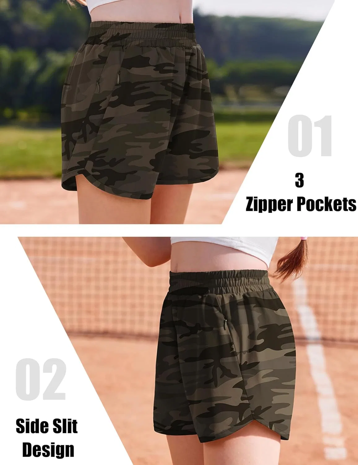 Шорты спортивные для девочек с liner, Arshiner, Camouflage — фото 4
