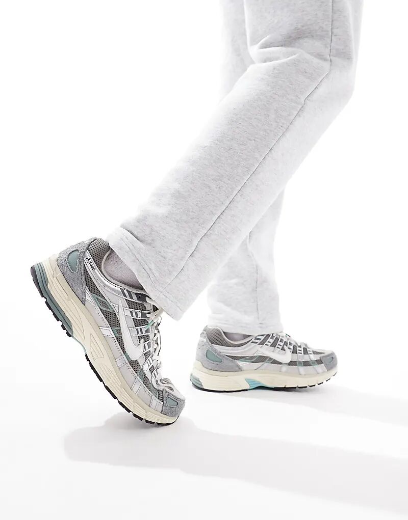 Кроссовки унисекс P-6000 серого и бежевого цвета Nike — фото 3