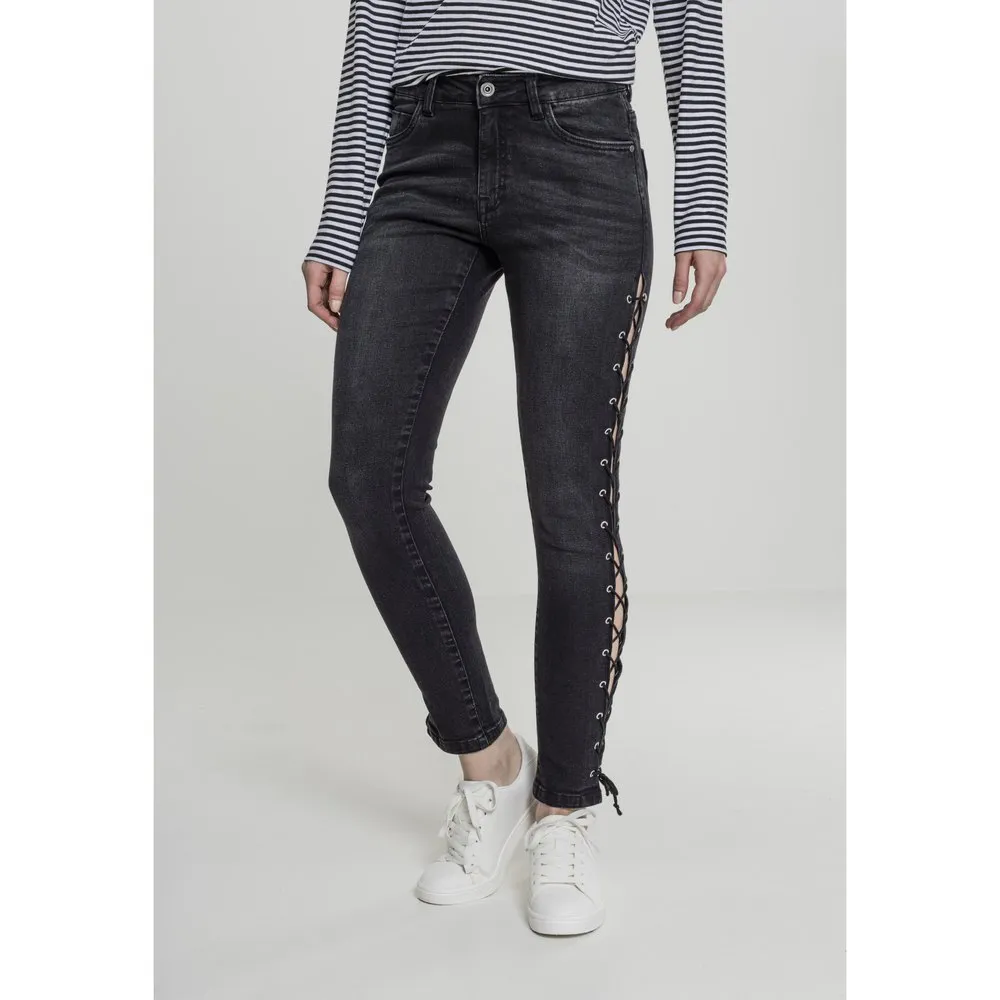 

Брюки Urban Classics Lace Up, черный