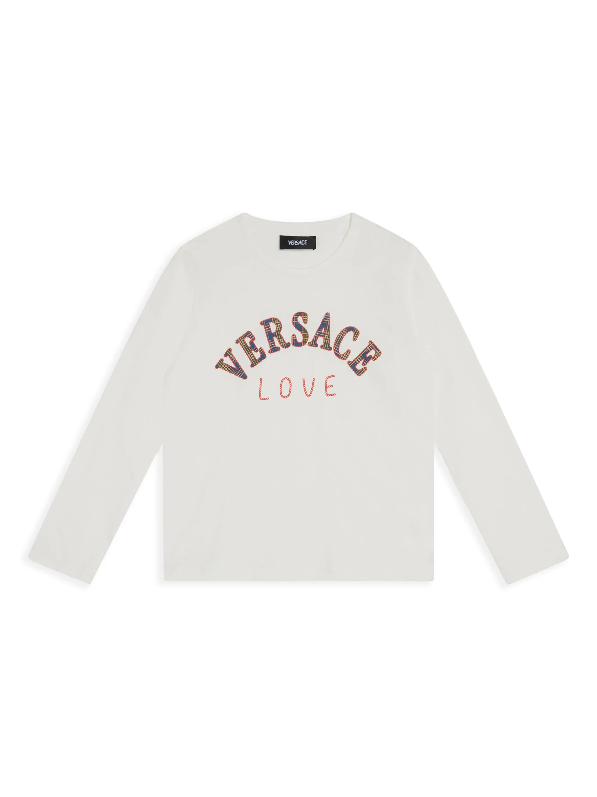 

Футболка с вышитым логотипом Versace Kids, белый
