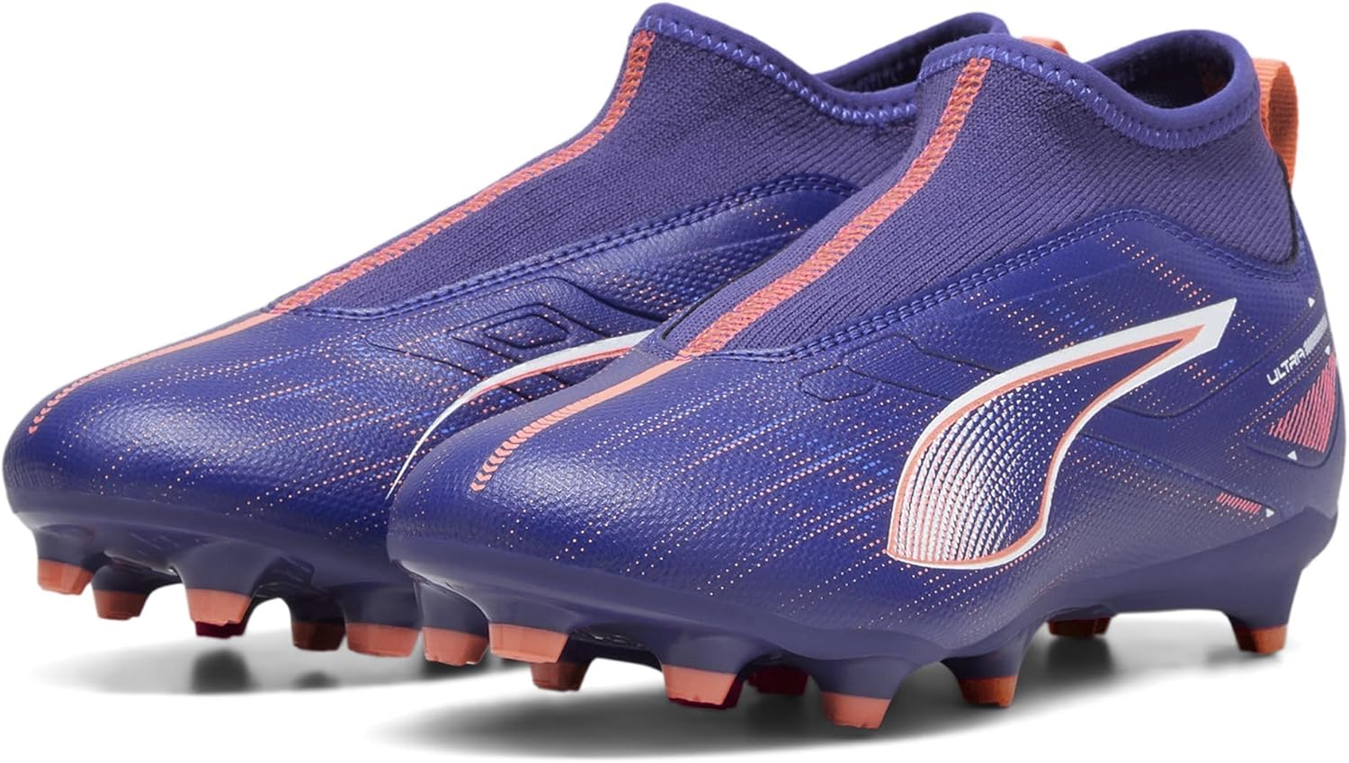 

Детские кроссовки Puma Ultra Match без шнурков для твердого искусственного покрытия, Lapis Lazuli-puma White-sunset Glow