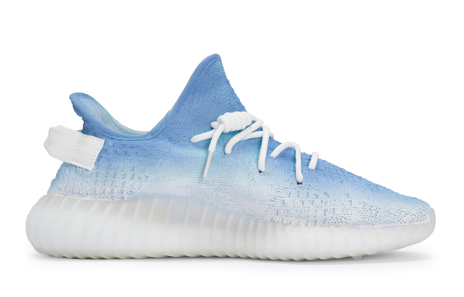 Кроссовки adidas originals Yeezy Boost 350 V2 Lifestyle Shoes Unisex Low-top White/Royal Blue/Fern Green, синий/белый — фото 2