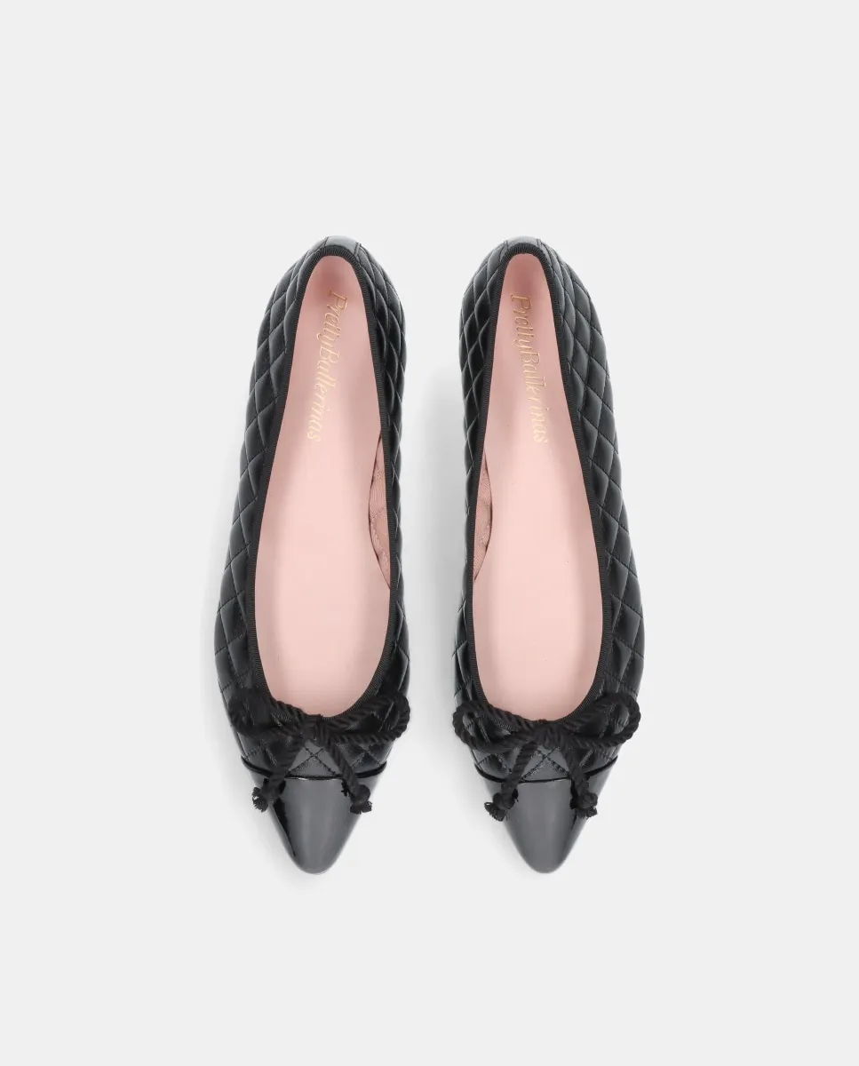 Женские балетки Tyra из наппы с стеганой отделкой и лаковым мыском Pretty Ballerinas, черный — фото 3