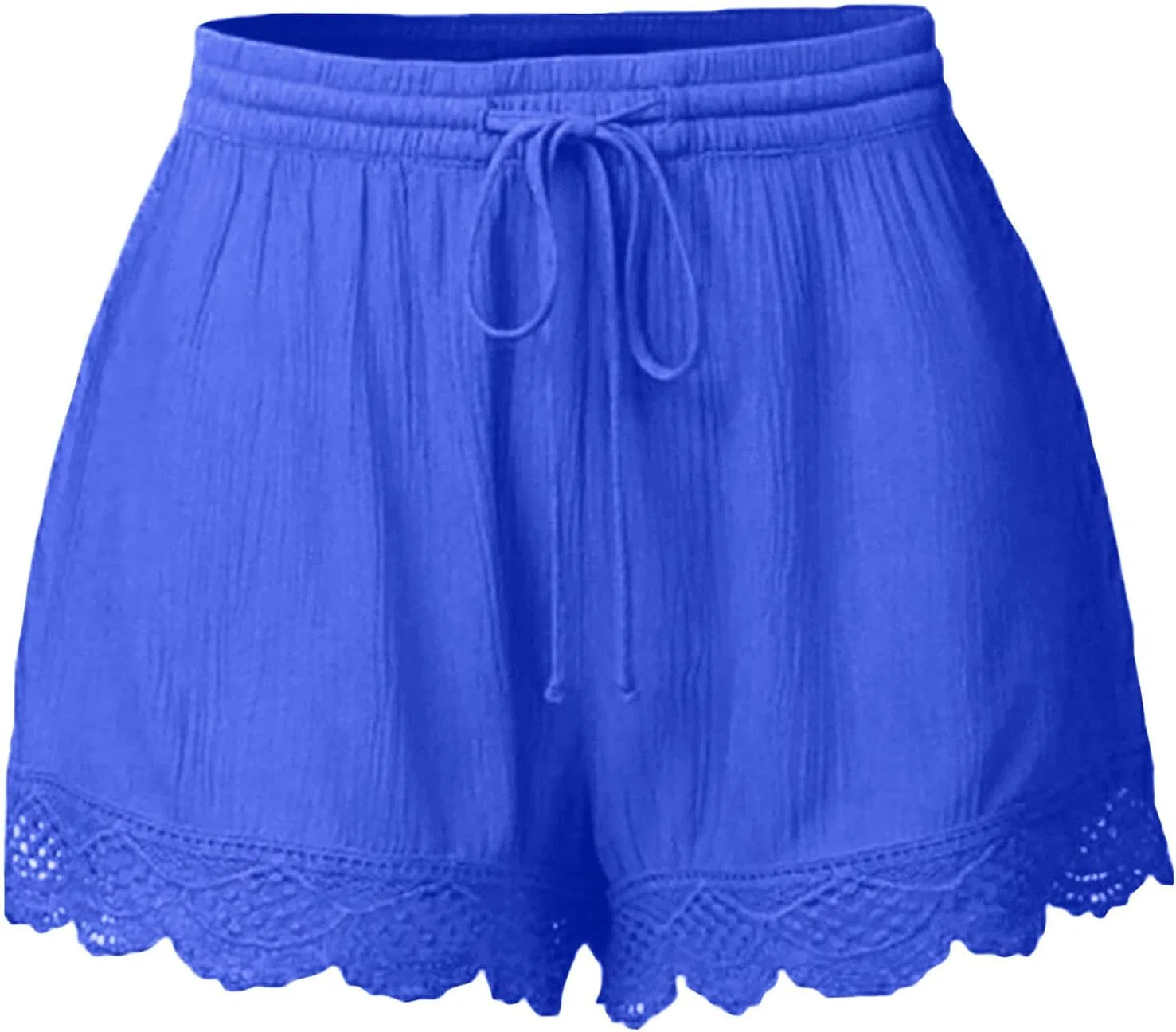 Женские шорты с завязками, эластичным поясом, кружевом, Generic, A05_blue