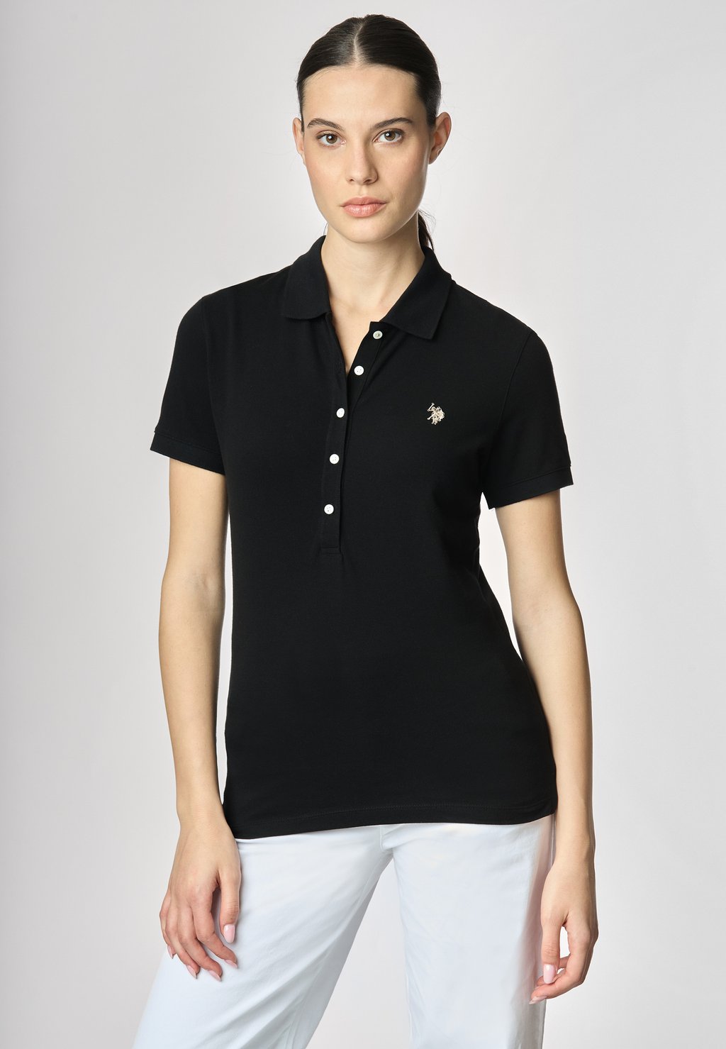

Поло A MANICHE CORTE IN STRETCH U.S. Polo Assn., черный
