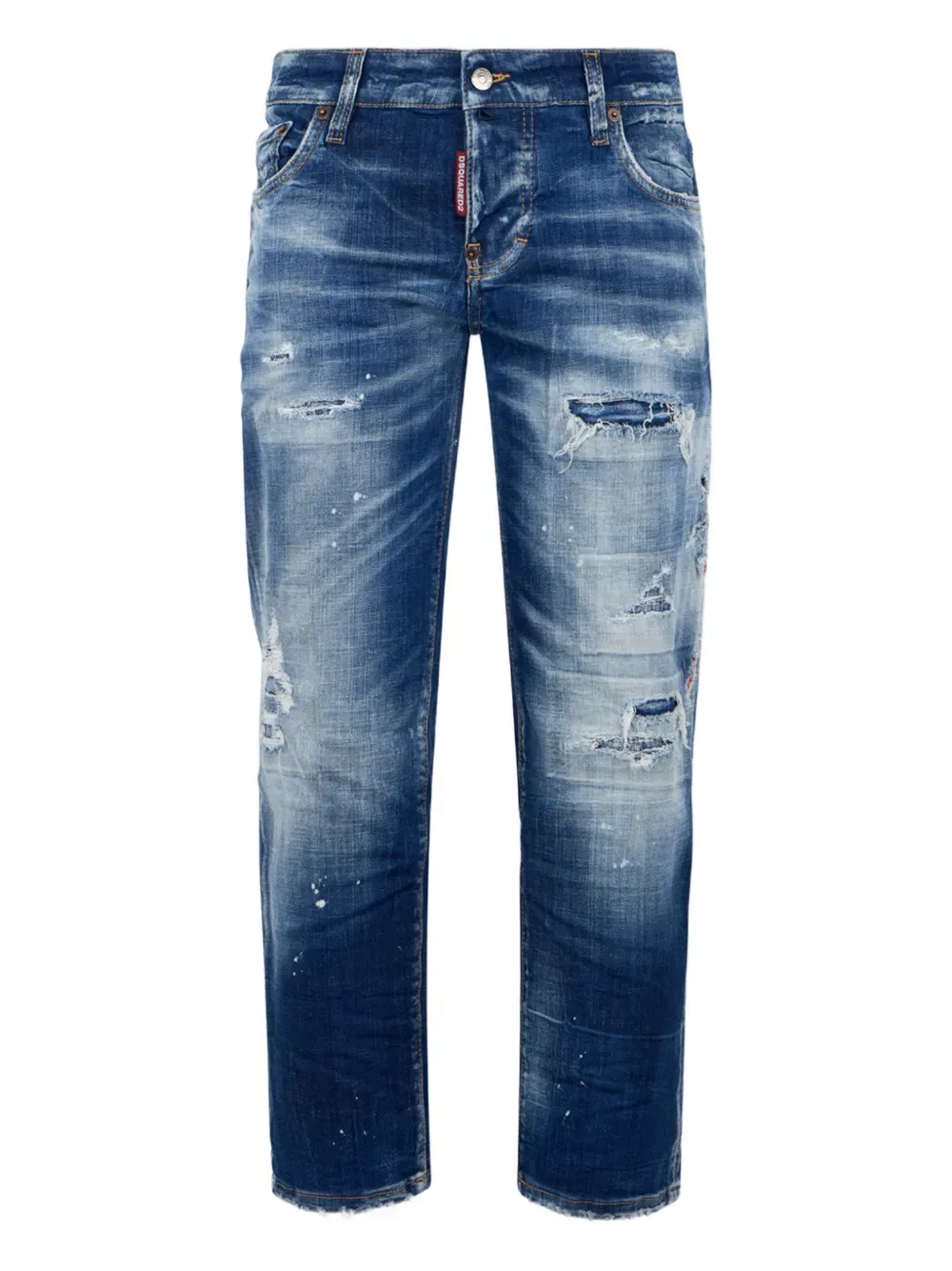 Джинсы средней степени потертости Dsquared2, синий