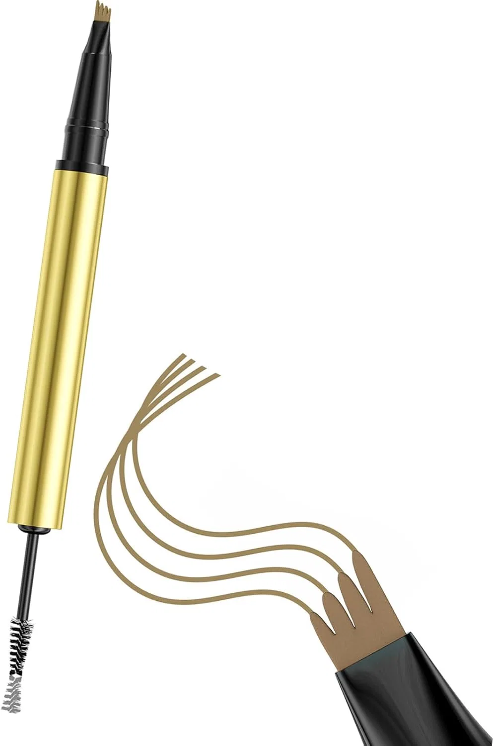 Карандаш для бровей 4-чиповый Obotsnoi светлый коричневый