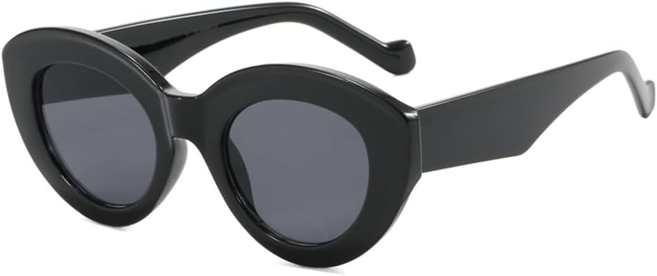 

Крупные солнцезащитные очки в толстой оправе «кошачий глаз» для женщин, мужчин и панков, с защитой от УФ-излучения UV400, подходят для езды на велосипеде, вождения и активного отдыха на природе UYPTK, Black Grey