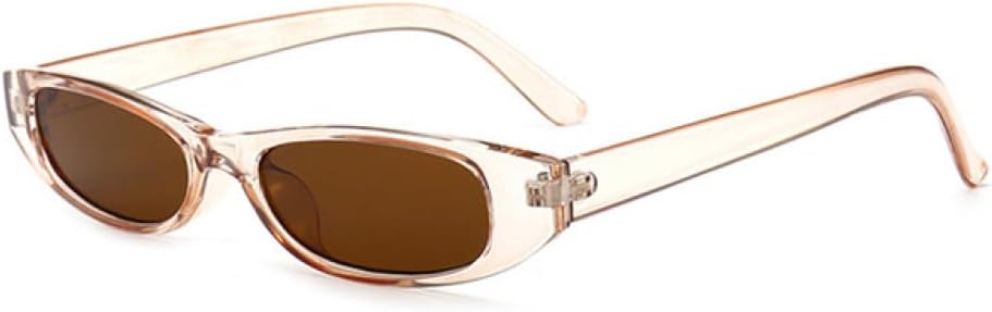 

Популярные маленькие узкие солнцезащитные очки «кошачий глаз» для женщин и мужчин, черные с красными линзами, ретро, ​​миниатюрные прямоугольные, конфетные MTZJH, Champagne Tea