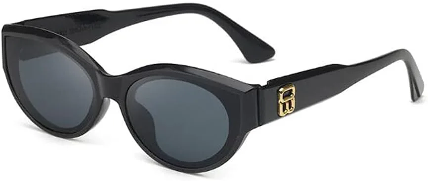 

Ретро овальные солнцезащитные очки для мужчин и женщин, летние, в стиле хип-хоп, с защитой от ультрафиолета 400 (сплошной белый с серыми вкраплениями) SLCHJXS, Gray