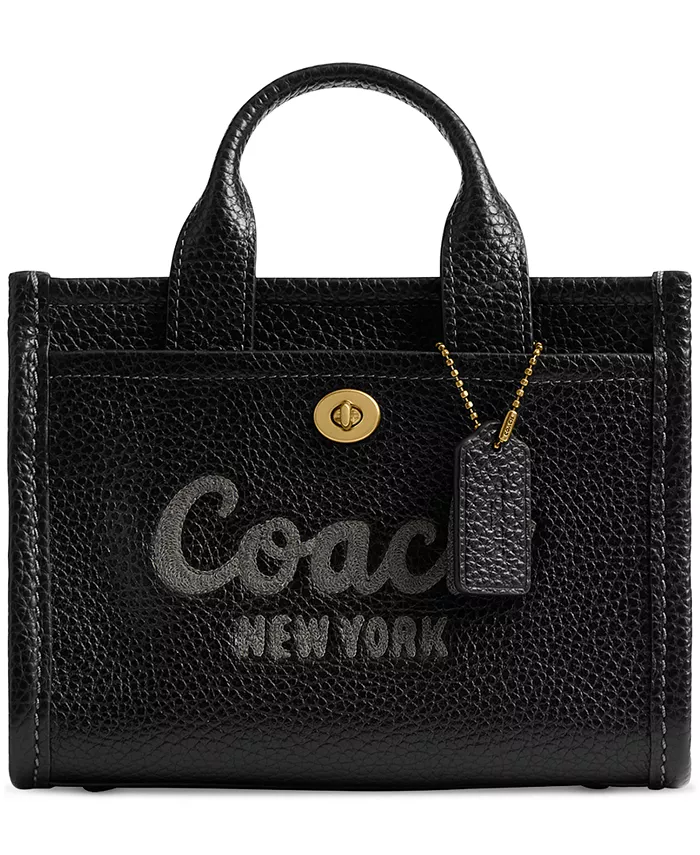 

Мини кожаная сумка-тоут карго 20 COACH, черный