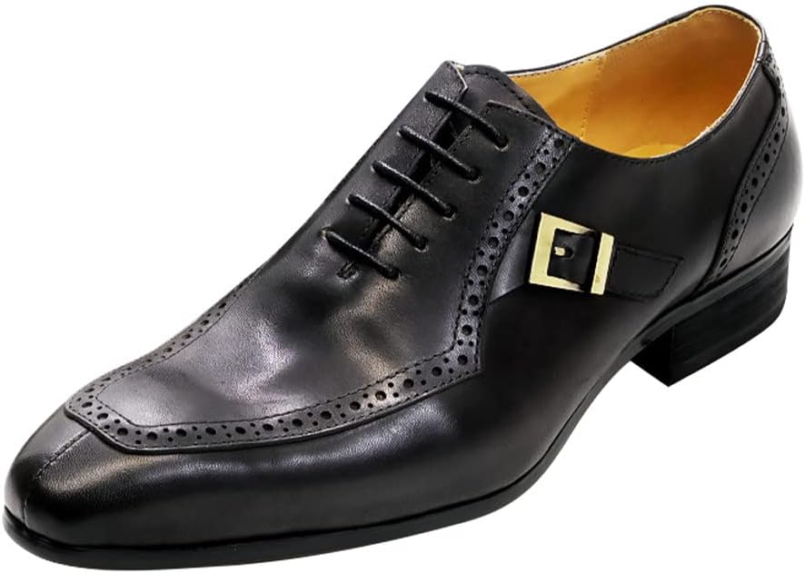 

Мужские туфли-оксфорды Santimon, классические формальные броги с крылышками, подходящие к костюму, из натуральной кожи, смокинговые, свадебные, с пряжкой, дерби, бизнес-кэжуал, удобные туфли для выпускного для мужчин, черный