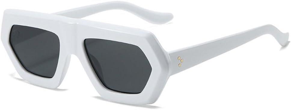 

Женские солнцезащитные очки неправильной квадратной формы с градиентным переходом цвета, защита от УФ-излучения UV400, мужские очки в ретро-стиле с прозрачными линзами SKFGNX, White Gray