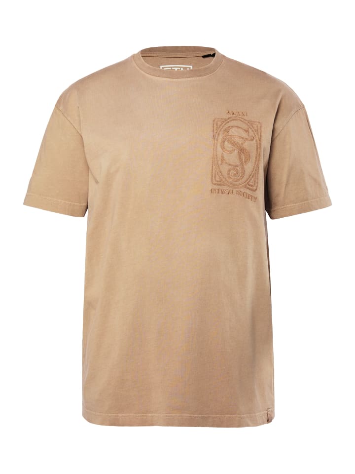 

Футболка с короткими рукавами светло-коричневого цвета STHUGE, Коричневый, Футболка с короткими рукавами светло-коричневого цвета STHUGE