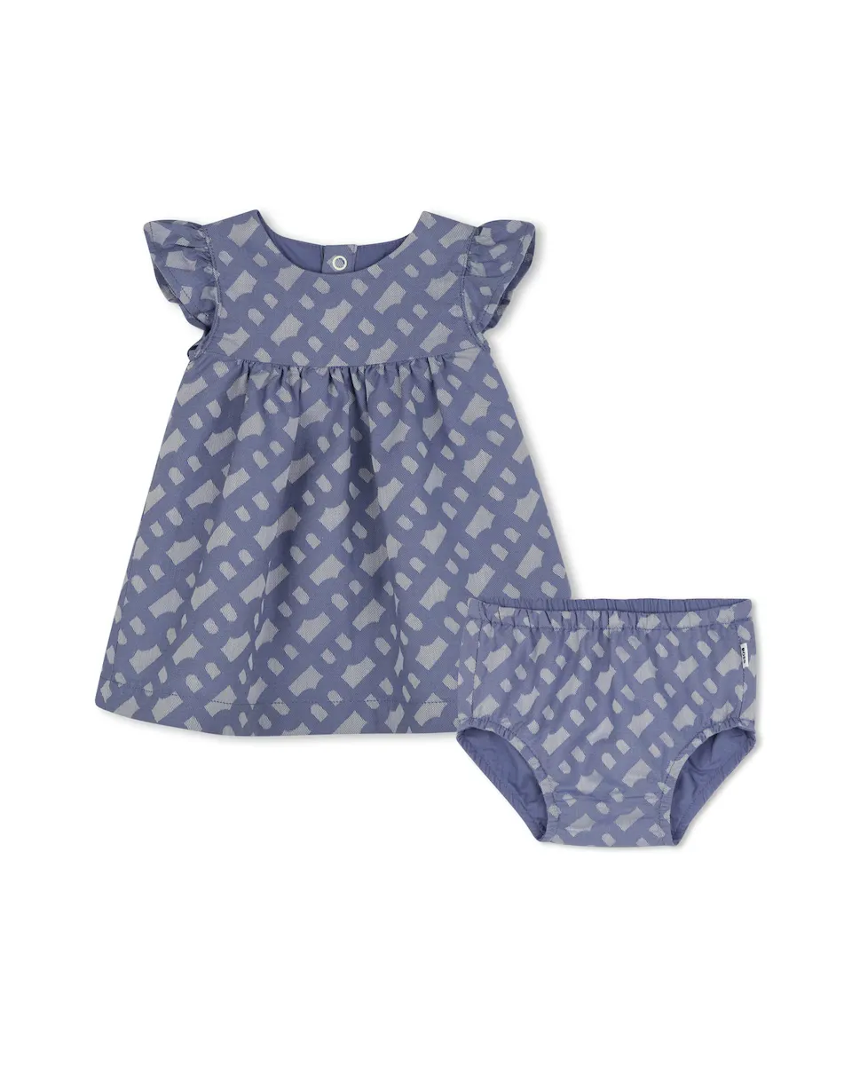 

Комплект для девочки из голубого хлопка BOSS Kidswear, синий