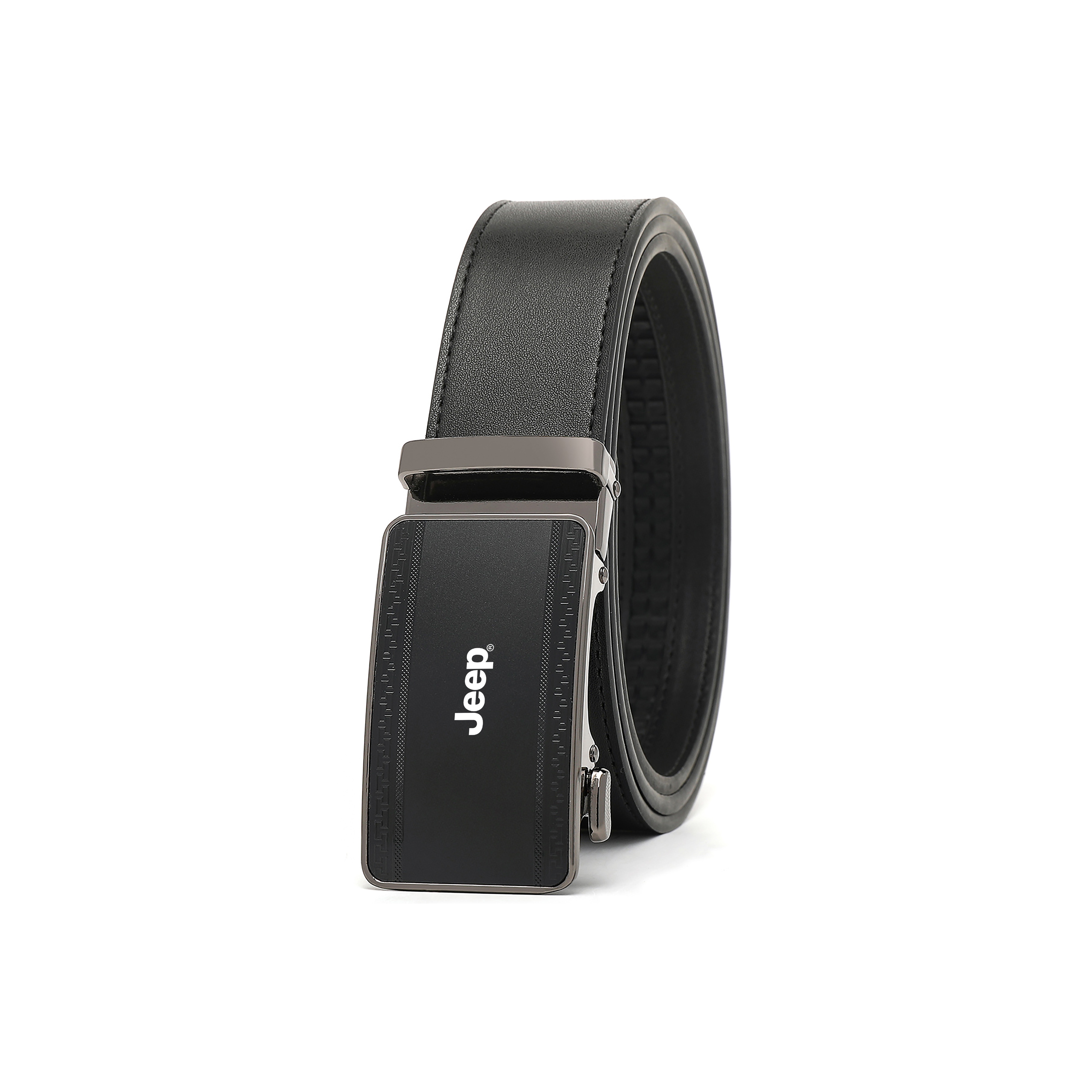 

Кожаный ремень из спилка Cow Unisex 3,5 см Jeep, черный