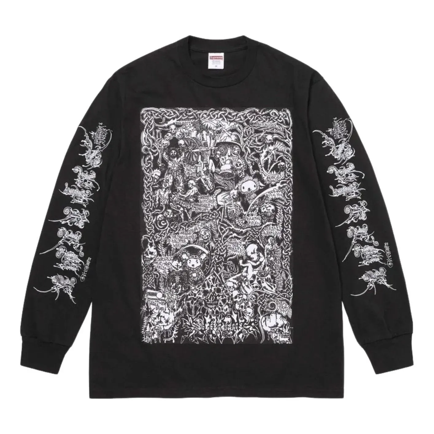 Футболка Supreme SS26 Wombat с длинными рукавами, черная