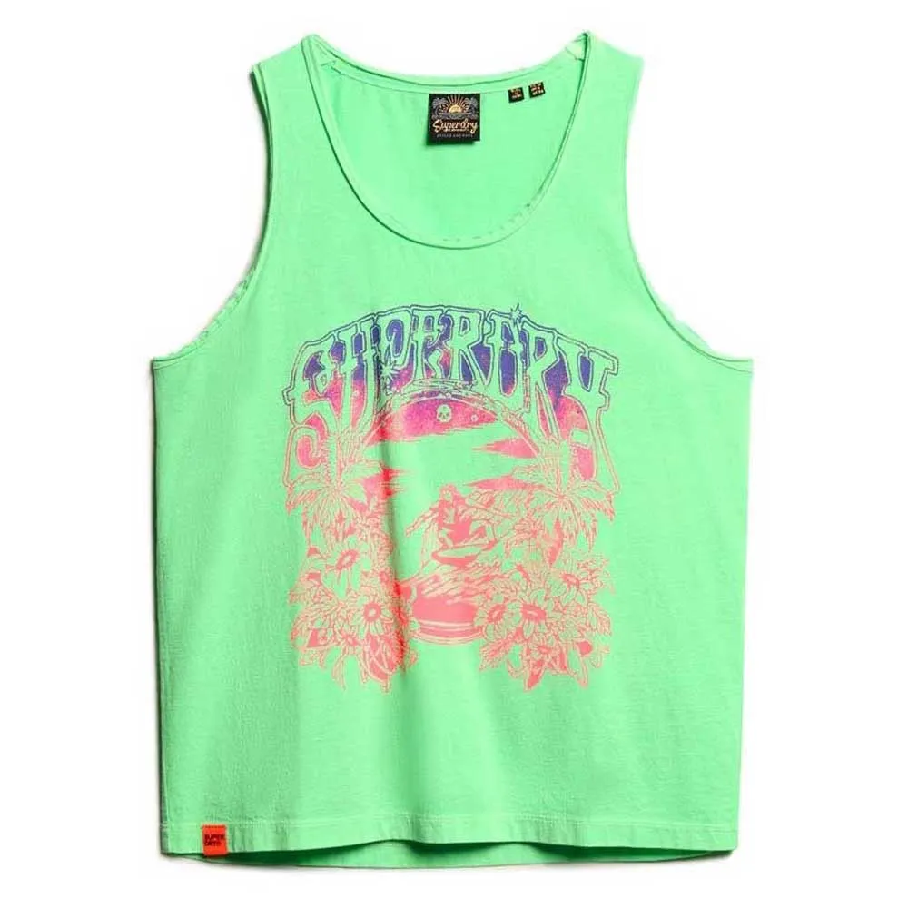 

Футболка без рукавов Superdry Psych Surf Graphic Racer, зеленый