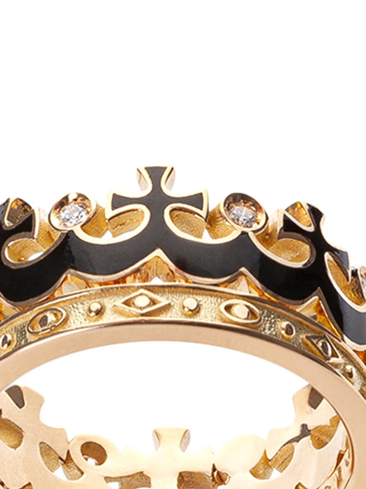 Кольцо из желтого золота с сапфирами и рубинами Dolce & Gabbana, золотой — фото 3