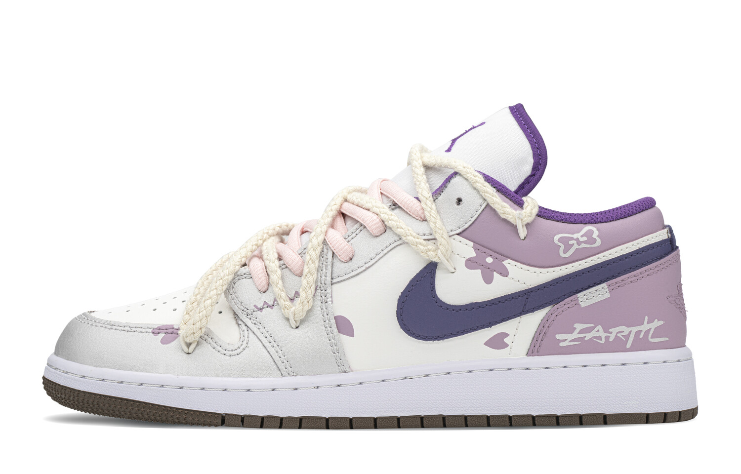 

Кроссовки Air Jordan 1 Vintage Basketball Shoes Women's Low-Top Purple/Silver