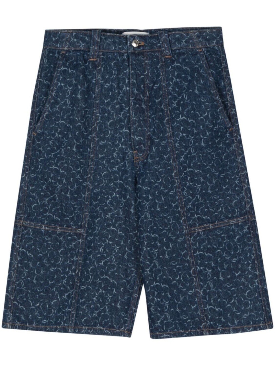 

Maison Kitsuné джинсовые шорты с цветочным принтом, синий