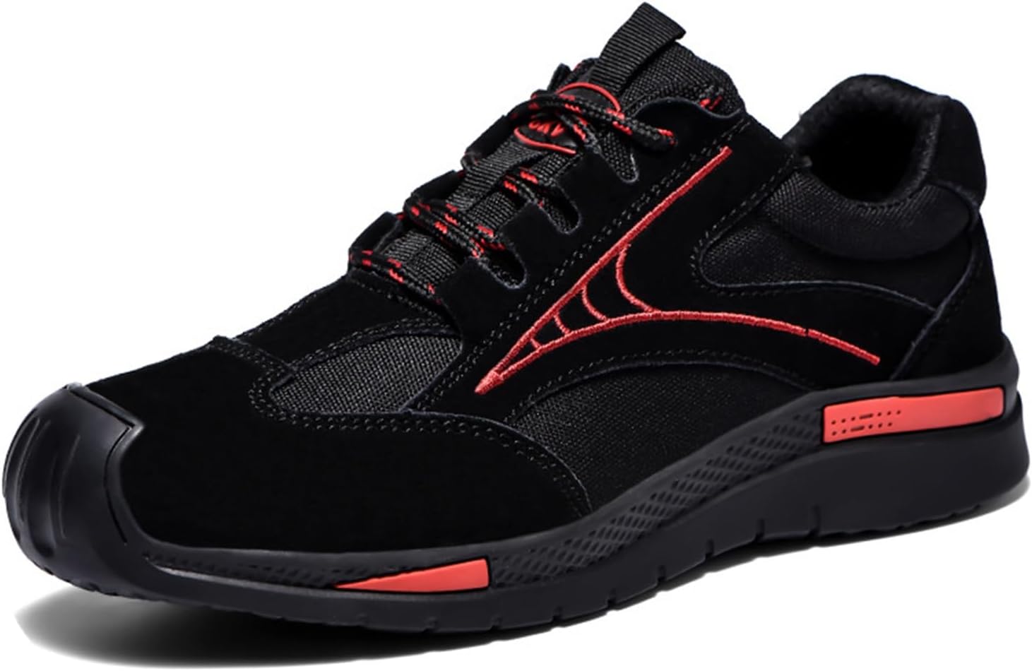 

Мужские кроссовки со стальным носком, модные легкие ботинки для мужчин со стальным носком, удобные дышащие защитные ботинки для мужчин, против удара/прокола (Цвет: черный.5) Wcxty