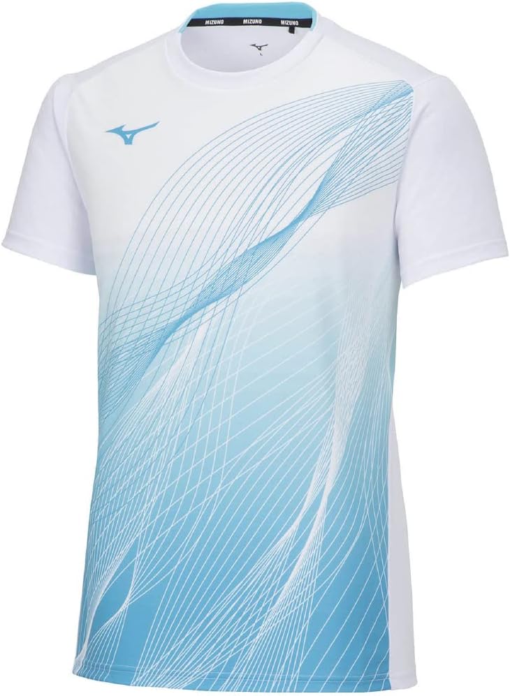 

Футболка для тенниса Mizuno 62JAA005, игровая футболка, с коротким рукавом, влагоотводящая, быстросохнущая, белый