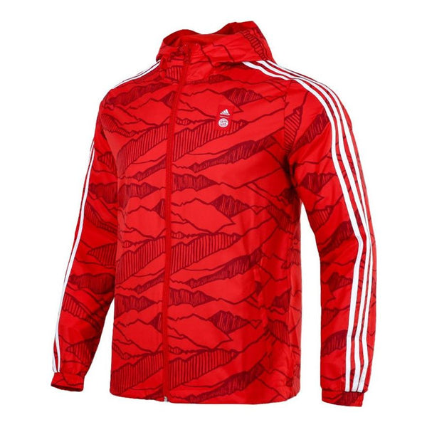 

Куртка Men's adidas Soccer/Football Training Windproof Quick Dry Casual Woven Hooded Jacket Red, красный