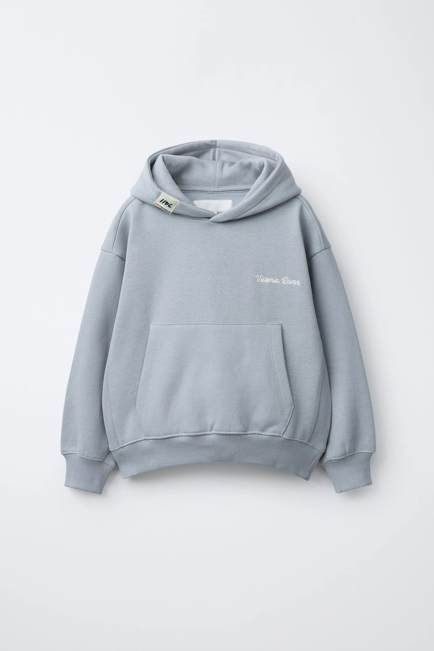 Комплект из мягкой толстовки и спортивных брюк с надписью Zara, светло-серый — фото 2