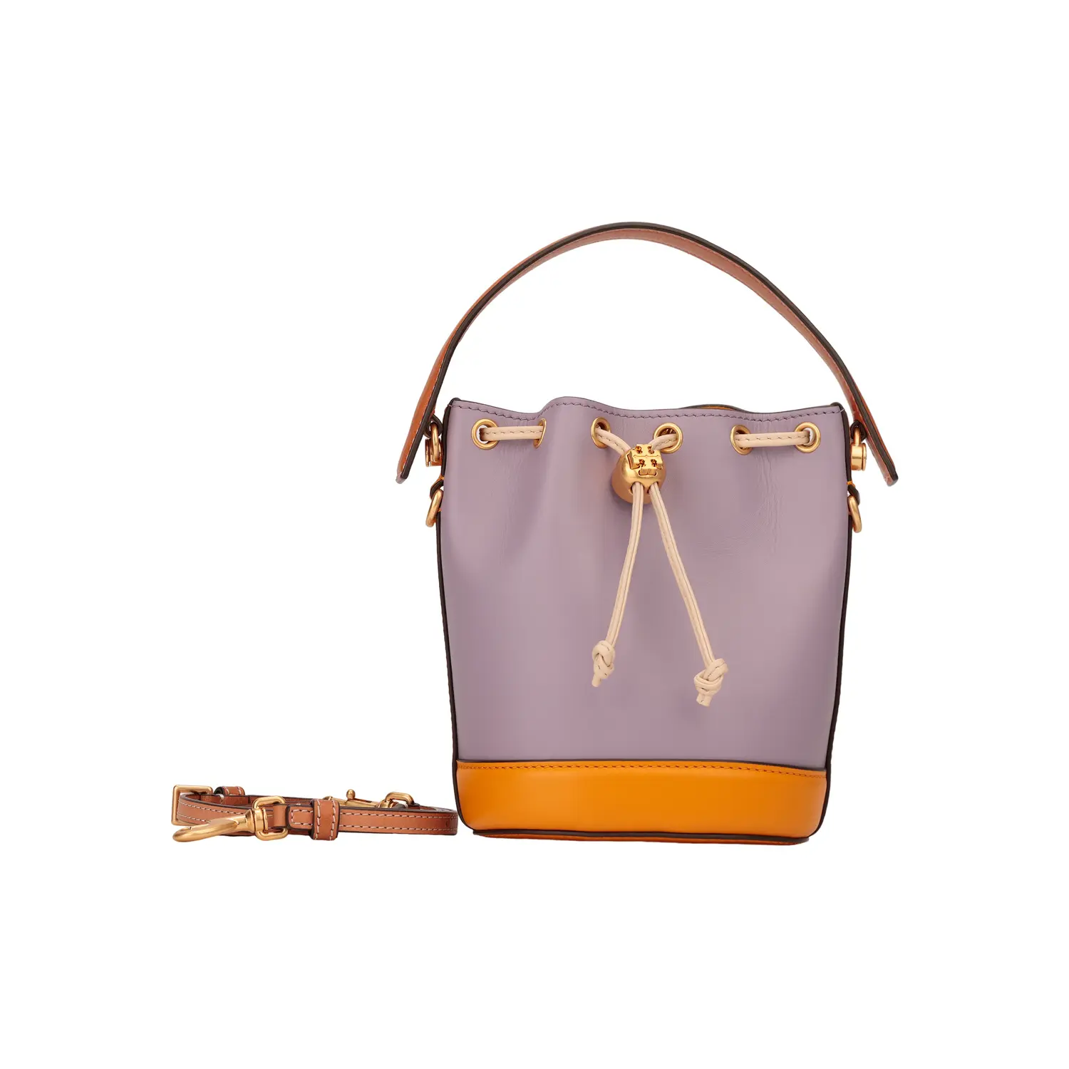 

TORY BURCH Сумка-ведро из кожи коровы с монограммой T Плечевая сумка Нагрудная сумка Мини-сумочка женская