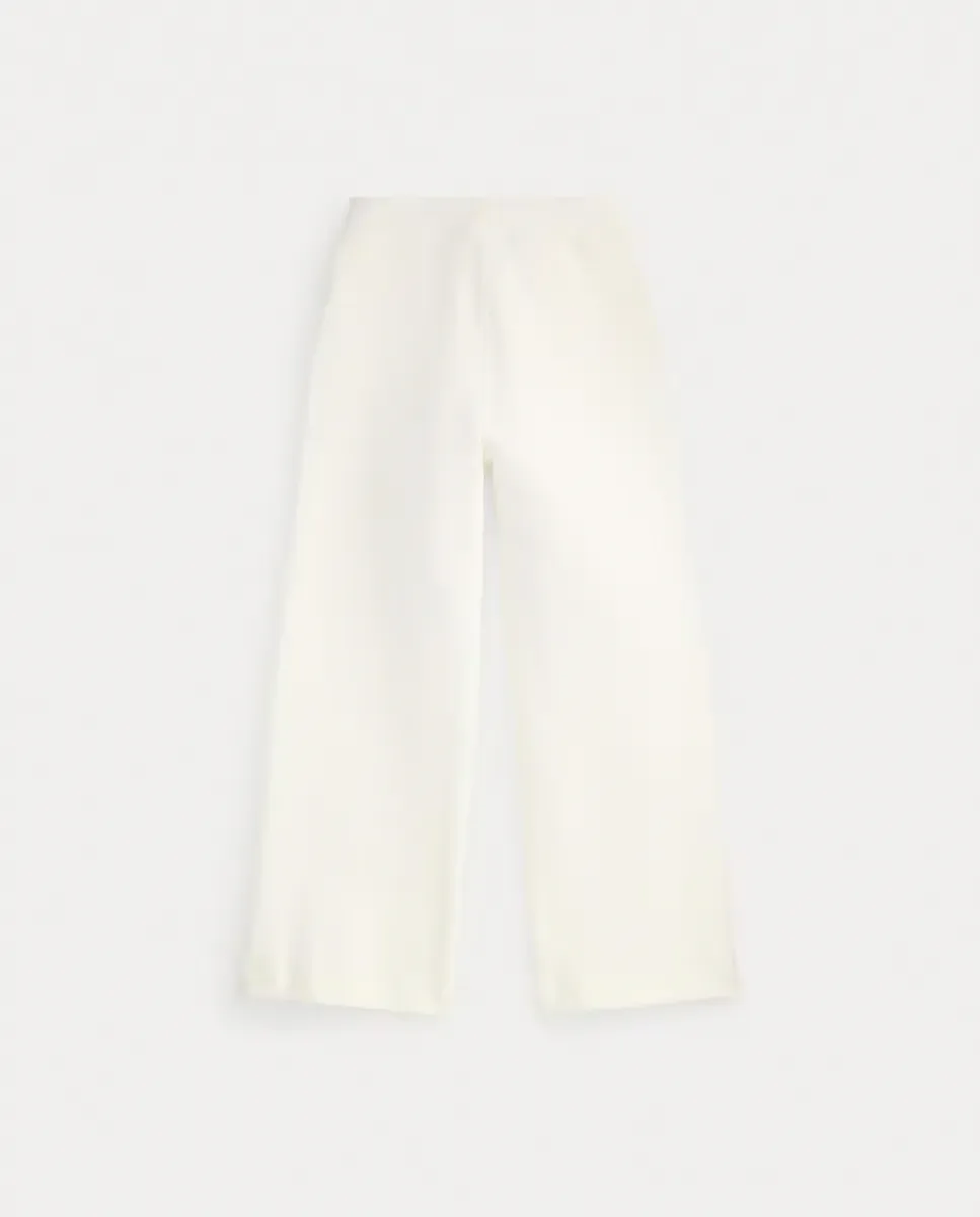 Спортивные брюки для девочки Wide Leg из хлопка Polo Ralph Lauren, белый — фото 2