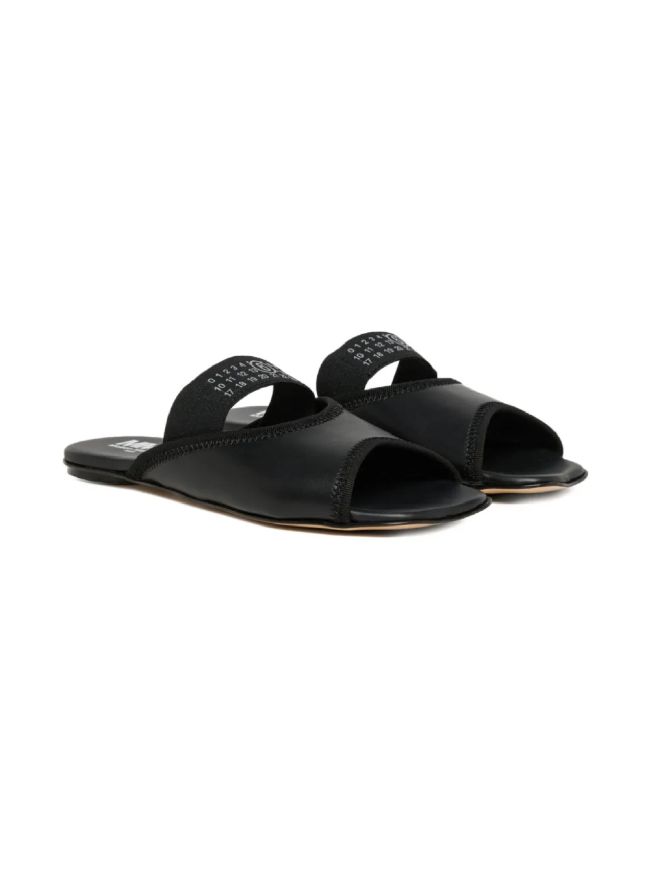 

Кожаные слайдеры MM6 Maison Margiela Kids, черный