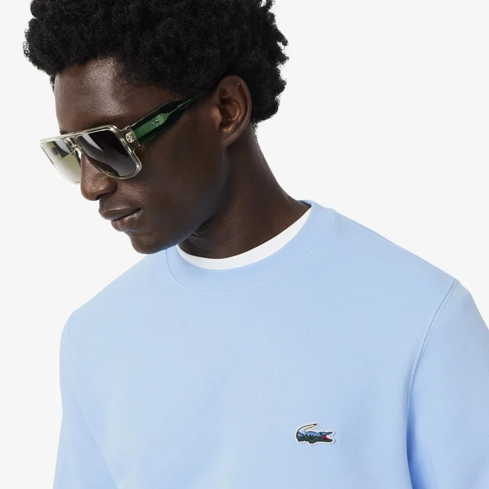 Мужской свитшот с брендингом Landscape светло-голубой от Lacoste — фото 2