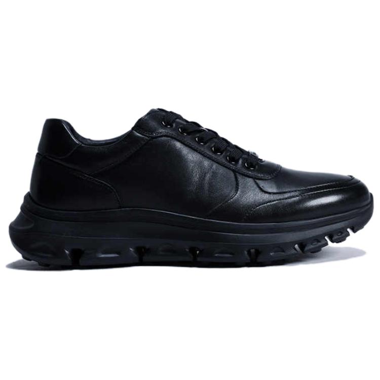 Износостойкие и легкие мужские низкие кожаные кеды Casual Shoes DIKENI, черный — фото 3