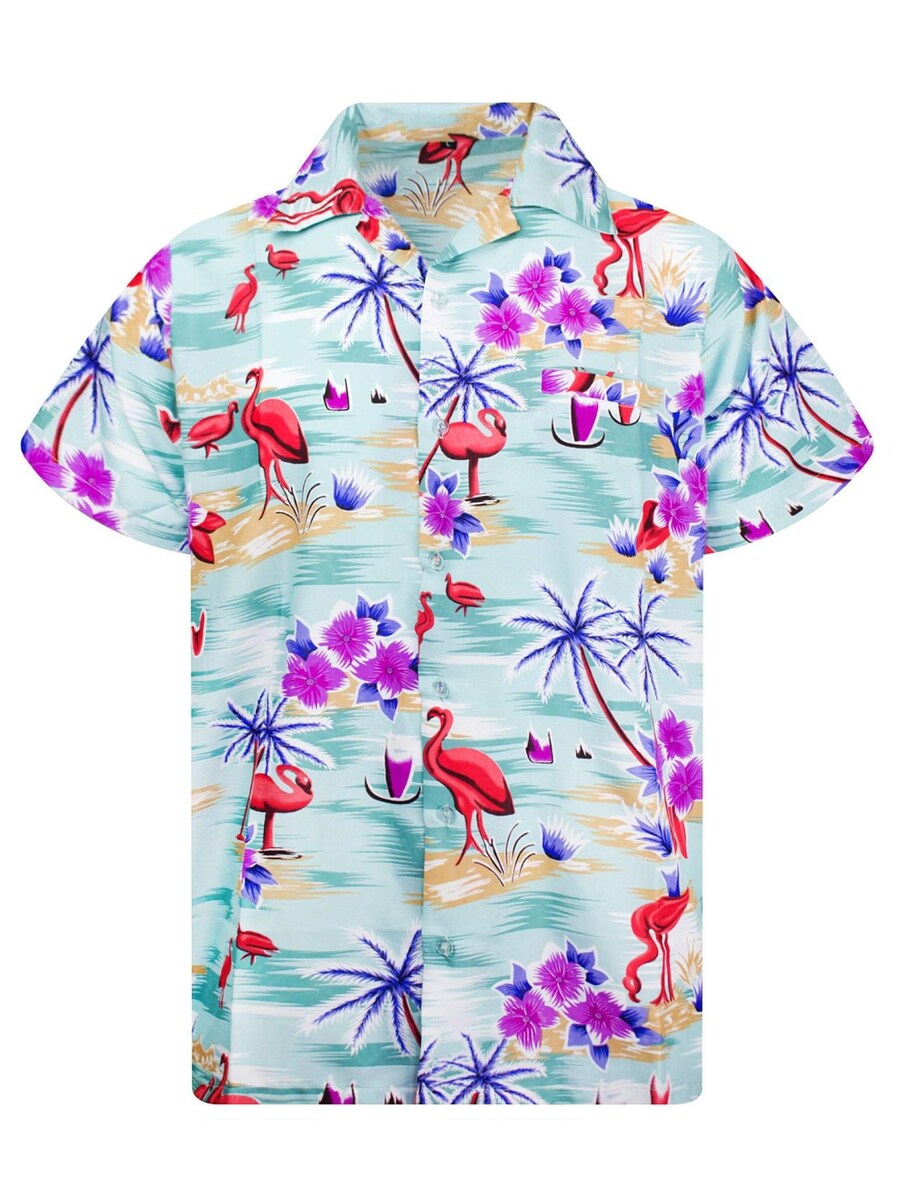 

Рубашка King Kameha Flamingos, зеленый