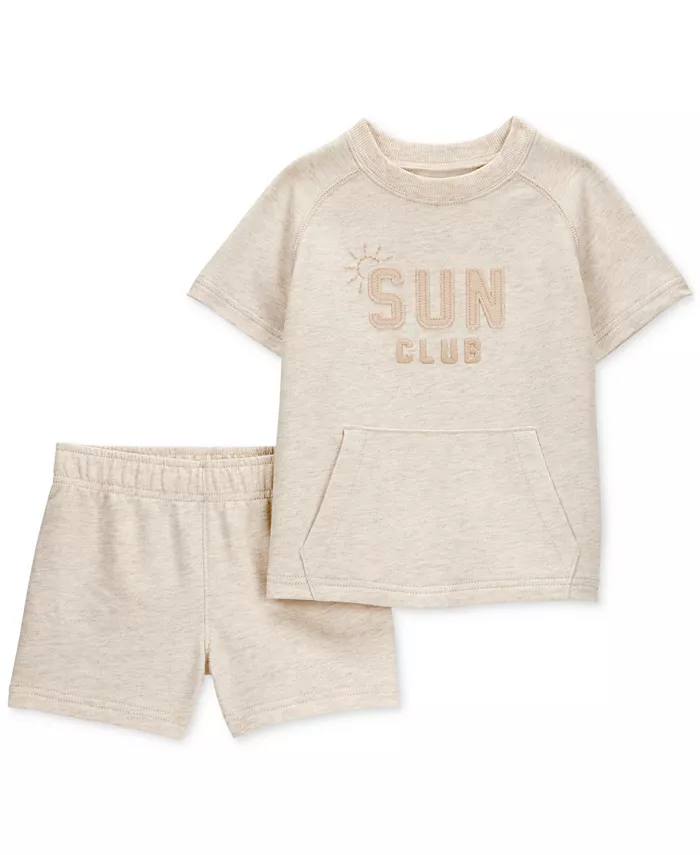 

Детский комплект для мальчиков Boho Chic Sun Club: футболка и шорты, 2 предмета Carter's, коричневый/бежевый